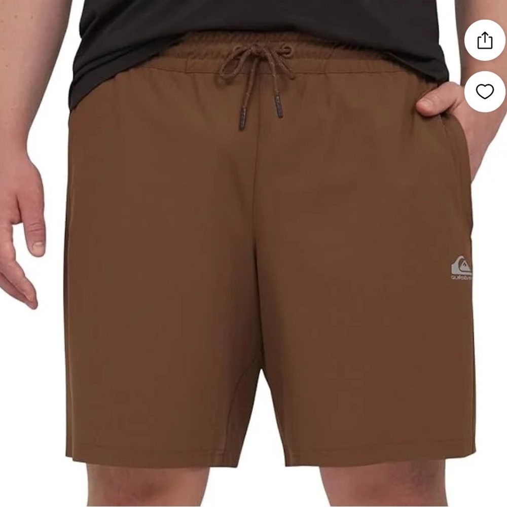 NWT. Quiksilver Men's Comfort Stretch Dry Flight Active Short Brown.